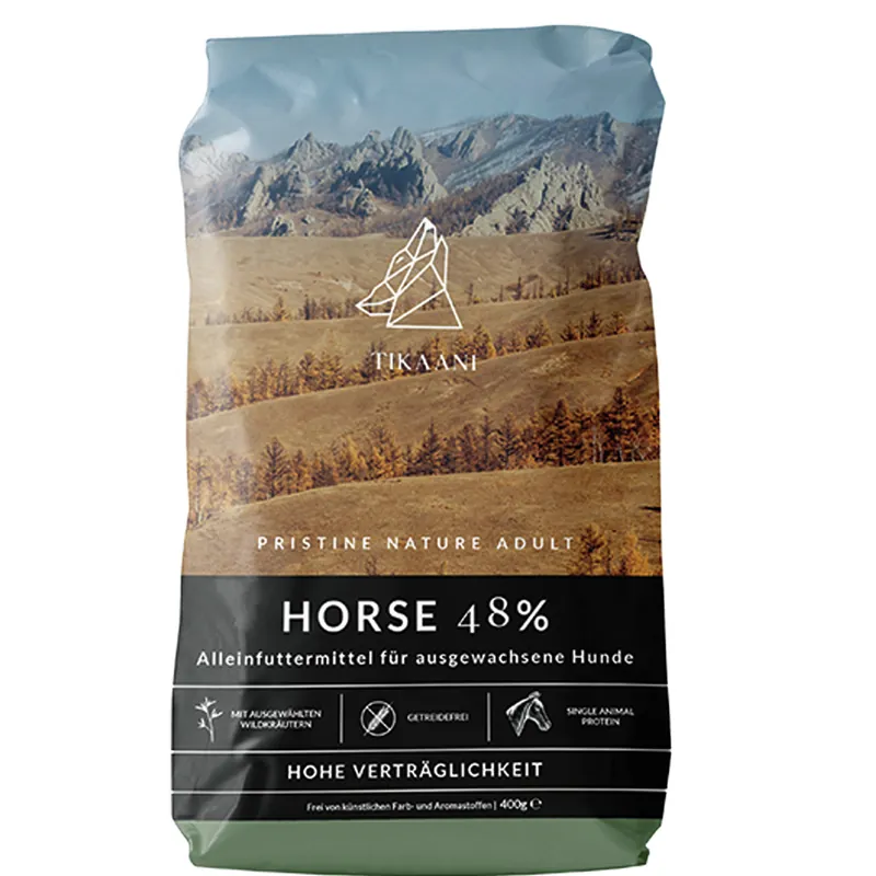 Sparpaket 2 x 400 g Tikaani Adult Horse 48 % Hunde Trockenfutter Neu Im Sortiment